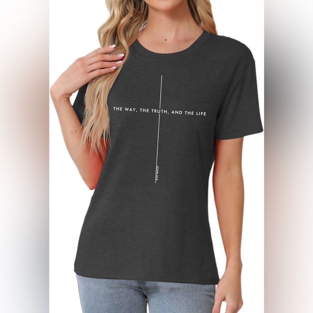 Women's Christian T-Shirt Cross Shirt - Picture 3 of 5